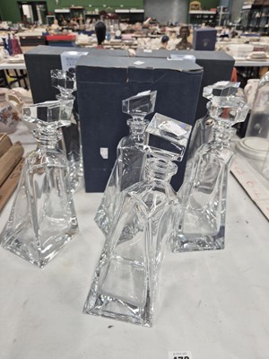 Lot 472 - A set of six Bohemian glass decanters
