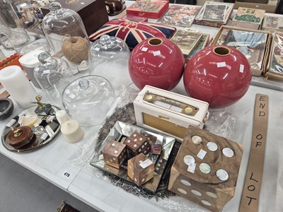 Lot 476 - Glass cheese domes or cake covers, desk and...