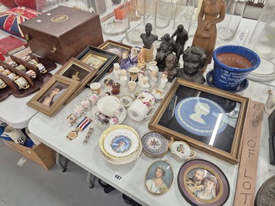 Lot 487 - A large framed Wedgewood jasperware plate...