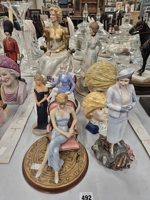 Lot 492 - A group of HRH Princess Diana figurines and...