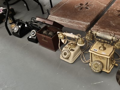 Lot 675 - Six various vintage telephones, etc.
