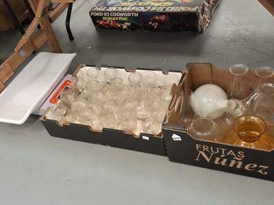 Lot 677 - A set of scales and a selection of glassware.