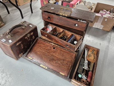 Lot 683 - A watchmaker's toolbox, various tools, etc.
