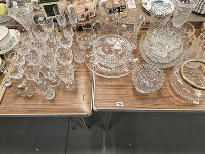 Lot 706 - A quantity of cut and other glasswares