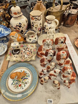 Lot 735 - A Beswick owl, various Staffordshire type...