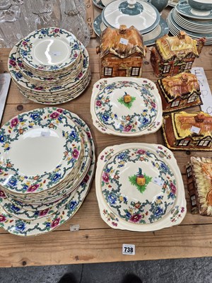 Lot 738 - Cottage ware teapot, biscuit box, butter...