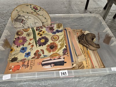 Lot 741 - A box of music scores, plates, etc.