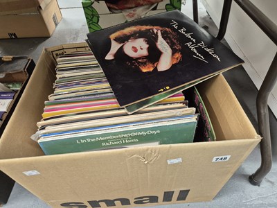 Lot 748 - A box of LP record albums, including a signed...