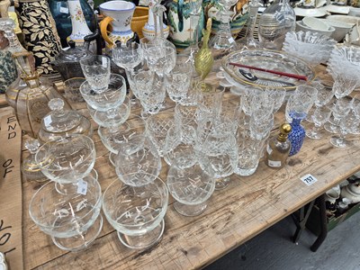 Lot 757 - An art deco engraved decanter, other...