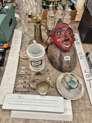 Lot 765 - An African mask, a cruet set, a Swatch watch...
