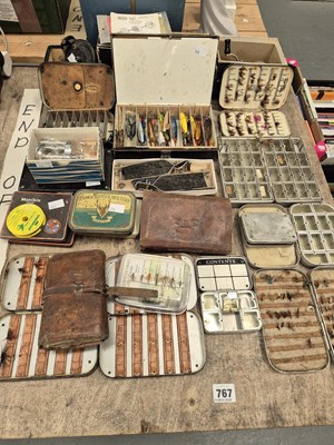 Lot 767 - A good collection of antique and later fishing...