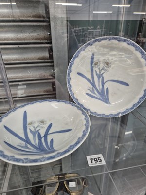 Lot 795 - Two oriental flower-decorated plates
