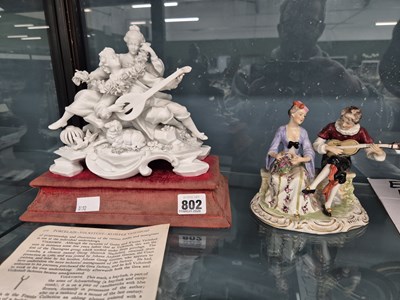 Lot 802 - Two porcelain figure groups