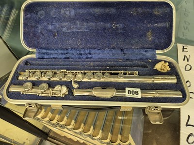 Lot 806 - A plated flute