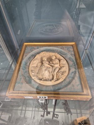 Lot 819 - A framed cast relief plaque depicting a...