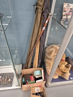 Lot 821 - A silver-mounted walking cane and a quantity...