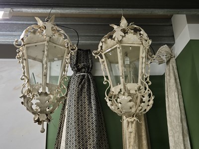 Lot 397 - A pair of Wrought iron and metal hexagonal...