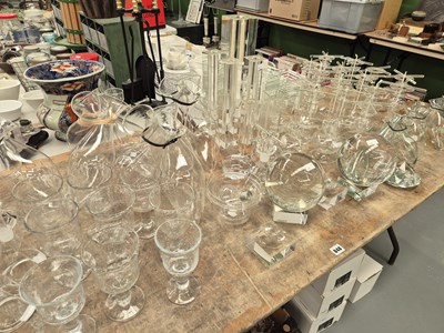 Lot 848 - Two crystal ball spheres, various oil lamps,...