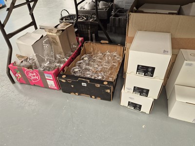 Lot 849 - New old stock: oil lamps, stem vases and other...