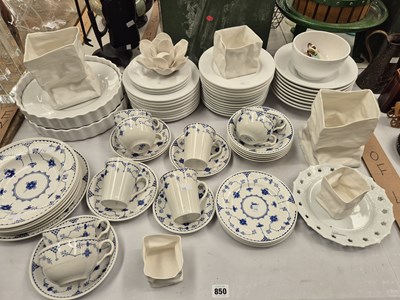 Lot 850 - A Blue and white breakfast service and various...