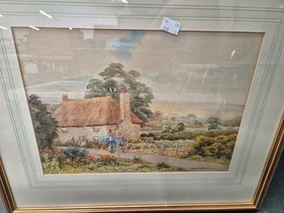Lot 852 - George Oyston, watercolour, a rural cottage,...