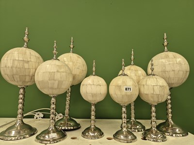 Lot 871 - A group of eight silver-plated ornaments with...