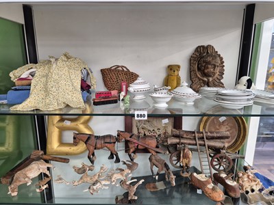 Lot 880 - A Victorian doll's dinner set , hand-carved...