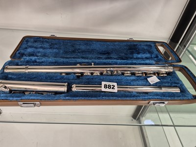 Lot 882 - A silver plated flute