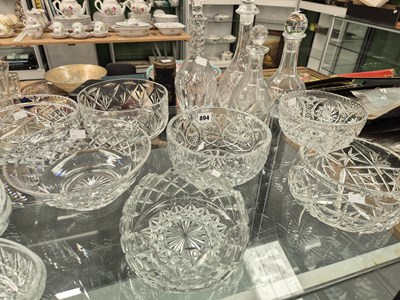 Lot 894 - A group of cut glass fruit bowls, and...