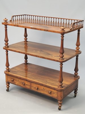 Lot 1204 - A William IV rosewood three-tier buffet in the...