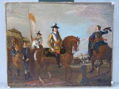 Lot 1207 - 18th century continental school, a general on...