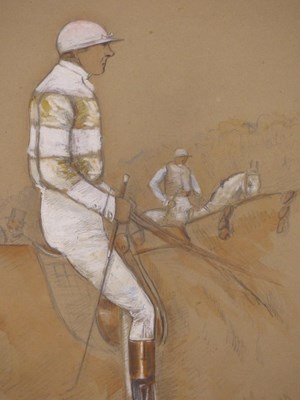Lot 1270 - Finch Mason (1850-1915), a study of jockeys on...