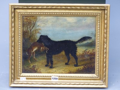 Lot 1259 - 19th century school, a shaggy black dog...