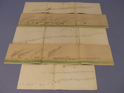 Lot 1287 - Nine folding sheets depicting a late...