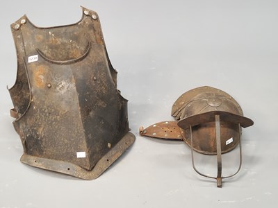 Lot 1230 - A civil war reproduction armour breast and...