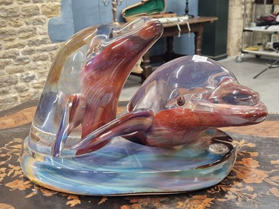 Lot 1255 - A Marco Polo Murano glass sculpture of a pair...