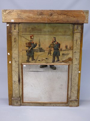 Lot 1240 - A 19th century European hall mirror with 1802...