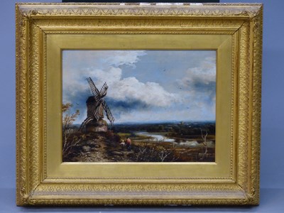 Lot 1251 - 19th-century Dutch school.  Derelict windmill...