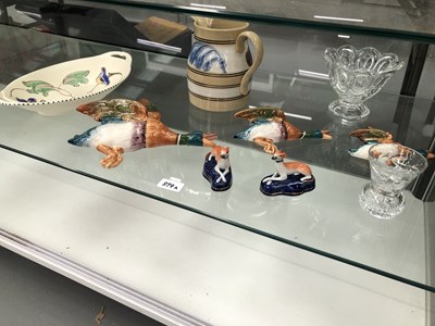 Lot 894a - A set of Beswick flying ducks, a pair of small...