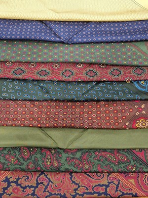 Lot 39 - Nine vintage silk neckerchiefs from the same...
