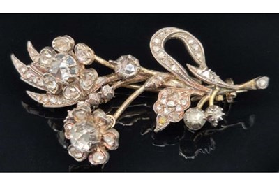 Lot 86 - A Victorian diamond-set foliate spray brooch,...
