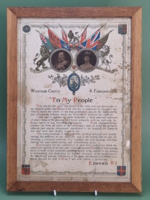 Lot 21 - A framed commemorative print dated 4th...