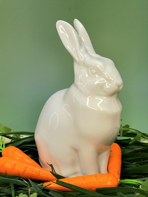 Lot 51 - Two charming figures of a seated rabbit and a...