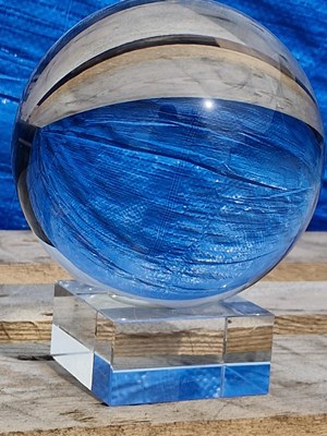 Lot 59 - A crystal ball and stand… or perhaps something...