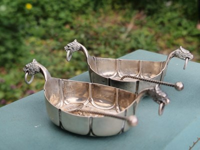 Lot 64 - Viking 'Salt Ship'.  A pair of .830 grade...