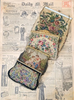 Lot 75 - A group of four vintage tapestry evening bags....