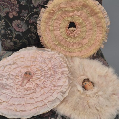 Lot 80 - A group of three fabric-covered boudoir cases,...