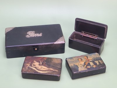 Lot 1033 - A silver mounted ebony box for 'Pins', a named...