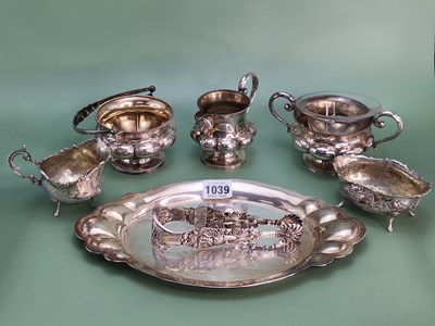 Lot 1039 - A German 800 silver four piece tea set, an 800...