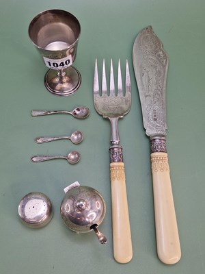 Lot 1040 - A London silver kiddush cup, a Sheffield...